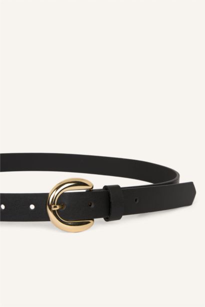 Kadın Oval Toka Suni Deri Günlük Kemer