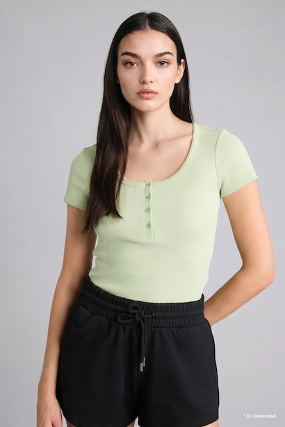 Slim Fit Round Collar Camisole T-Shirt