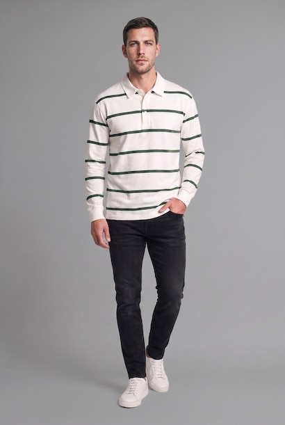 %100 Pamuk Relax Fit Çizgili Sweatshirt