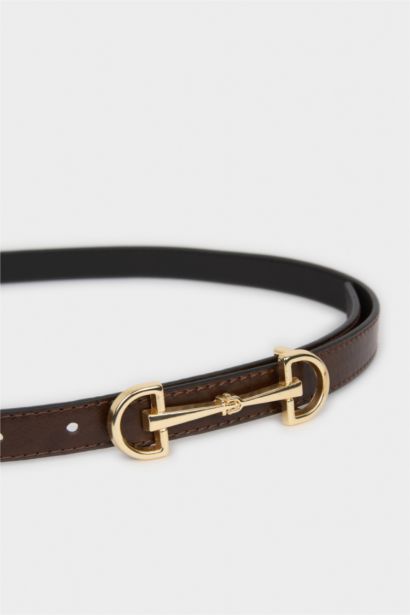 Kadın Oval Toka Suni Deri Günlük Kemer