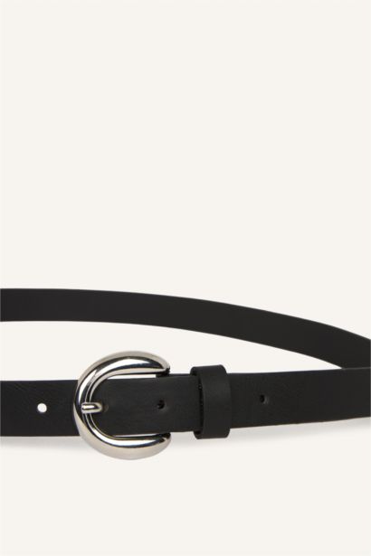 Kadın Oval Toka Suni Deri Günlük Kemer