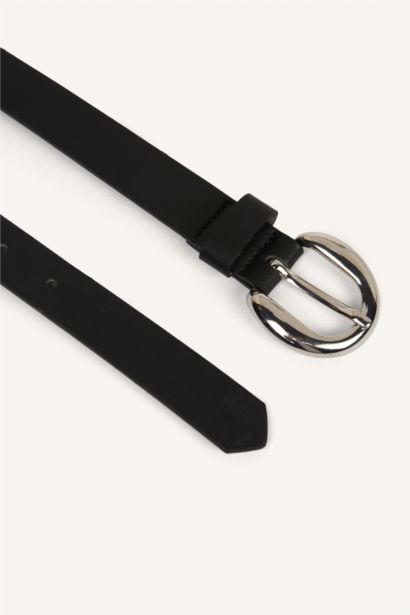 Kadın Oval Toka Suni Deri Günlük Kemer