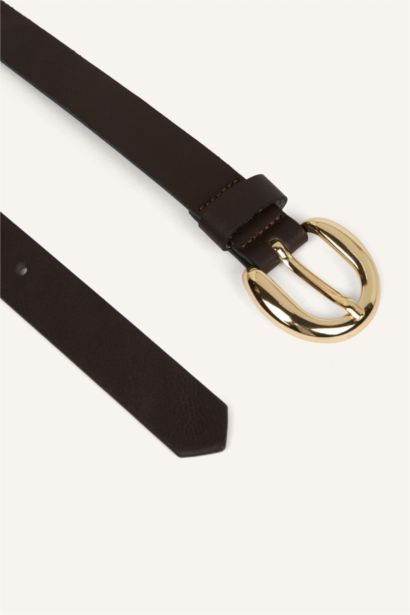 Kadın Oval Toka Suni Deri Günlük Kemer