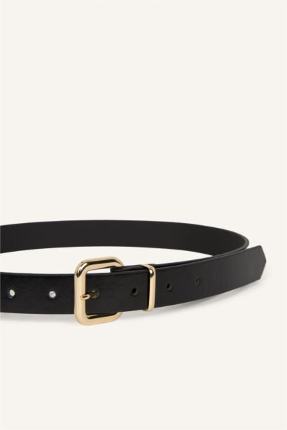 Kadın Oval Toka Suni Deri Günlük Kemer