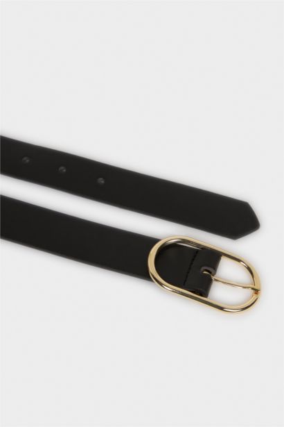 Kadın Oval Toka Suni Deri Günlük Kemer