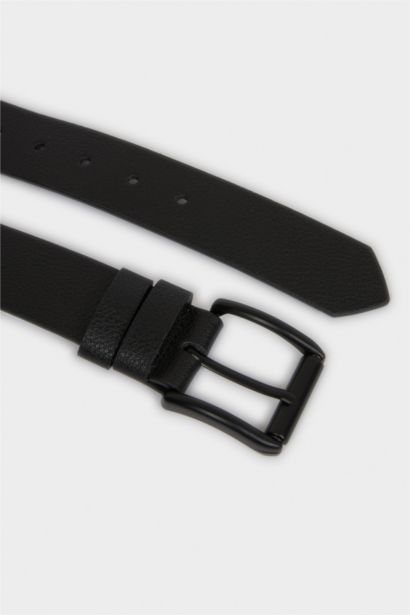 Erkek Dikdörtgen Toka Suni Deri Jean Kemeri