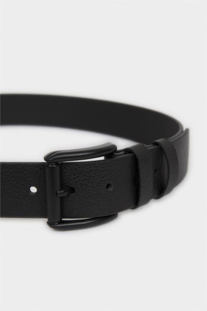 Erkek Dikdörtgen Toka Suni Deri Jean Kemeri