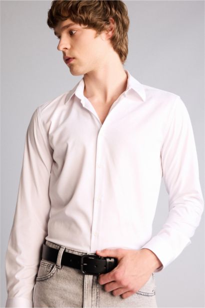 Erkek Dikdörtgen Toka Suni Deri Jean Kemeri