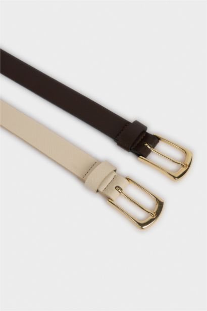 Kadın Oval Toka Suni Deri Günlük Kemer