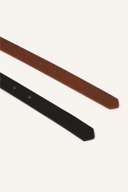 Kadın Oval Toka Suni Deri Günlük Kemer