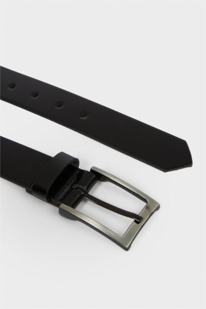 Erkek Dikdörtgen Toka Suni Deri Jean Kemeri