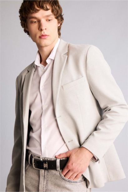 Erkek Dikdörtgen Toka Suni Deri Jean Kemeri