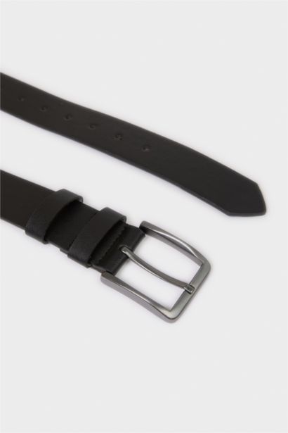 Erkek Dikdörtgen Toka Suni Deri Jean Kemeri