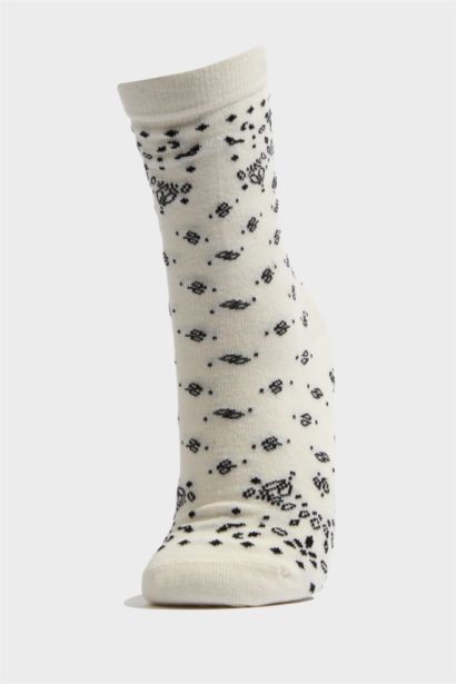 Kadın Dikişsiz 2'li Pamuklu Uzun Çorap