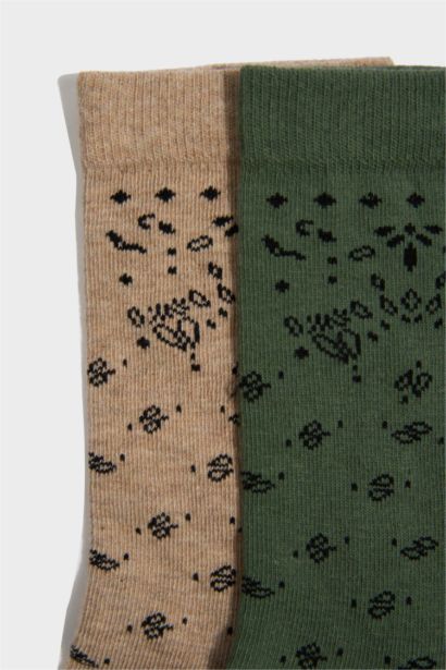 Kadın Dikişsiz 2'li Pamuklu Uzun Çorap