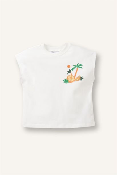 Crew Neck Palm Tree Pattern Tank Top Baby Boys