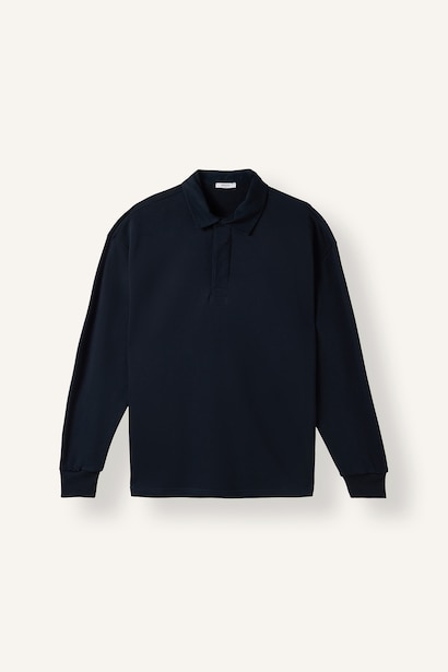 Relax Fit Polo Yaka Basic Sweatshirt
