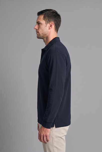 Relax Fit Polo Yaka Basic Sweatshirt