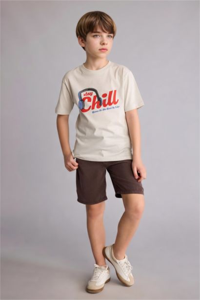 Regular Fit Tencel Şort Erkek Çocuk