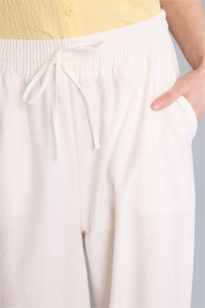 بنطلون قطن بالون فيت وخصر عالي