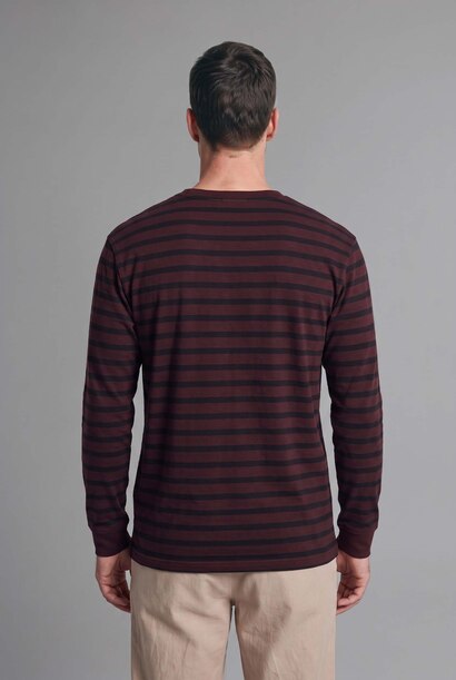 Regular Fit Çizgili Uzun Kollu Basic Tişört