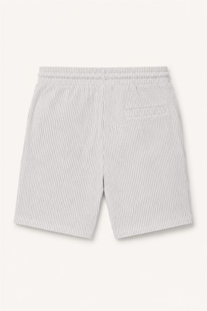 Regular Fit Kırışık Dokulu Şort