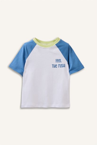 Overshırt Fıt Slogan Baskılı Kısa Kollu Tişört Erkek Bebek