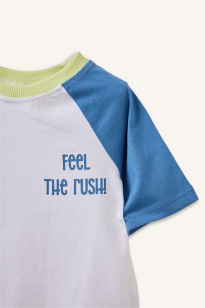 Overshırt Fıt Slogan Baskılı Kısa Kollu Tişört Erkek Bebek