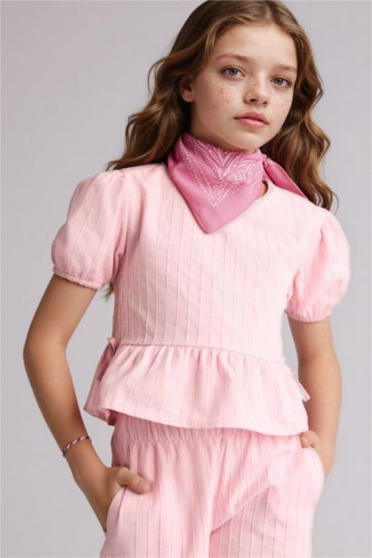 Kısa Kollu Bluz Kız Çocuk