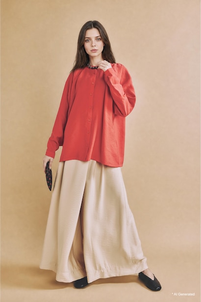 Relaxed Fit Uzun Kollu Modal Tunik