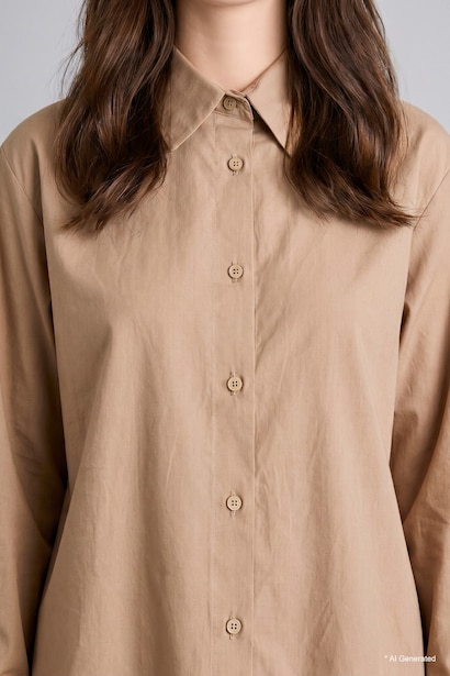 Regular Fit Voile Beige Tunic