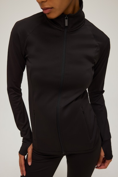 Zip-up Fitted High Neck Cardigan