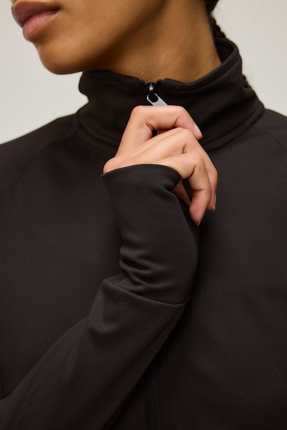 Zip-up Fitted High Neck Cardigan