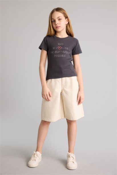 Regular Fit Slogan Short Sleeve T-Shirt