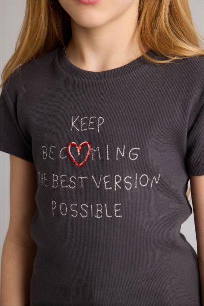 Regular Fit Slogan Short Sleeve T-Shirt