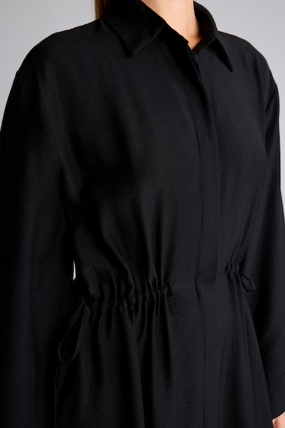 Regular Fit Uzun Kollu Maxi Elbise