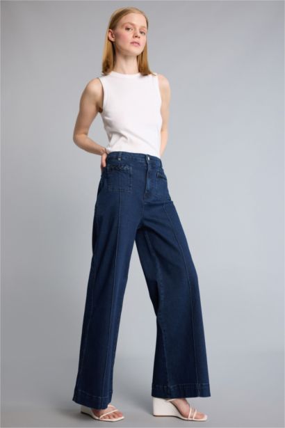 High Waist Short Wide Leg Trousers