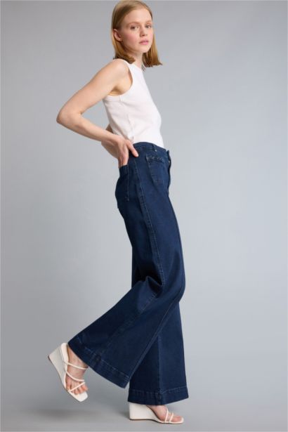 High Waist Short Wide Leg Trousers