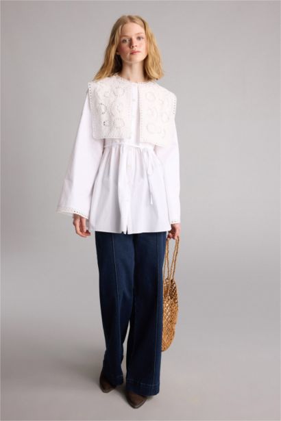 High Waist Short Wide Leg Trousers