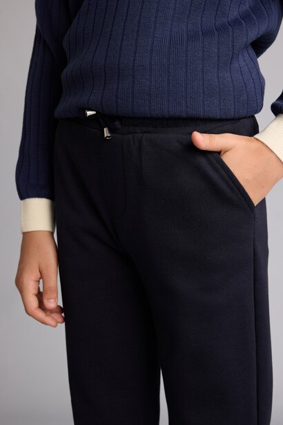 Boy Regular Fit 100% cotton Straight Leg Navy Blue Trousers