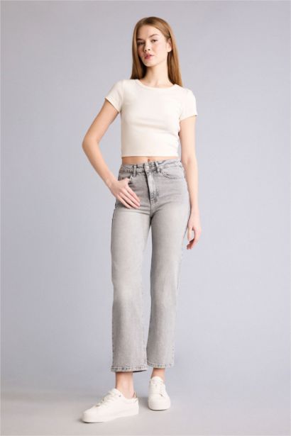 Comfort Straıght Normal Bel Jean Yıkamalı Pantolon