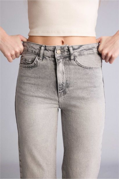 Comfort Straıght Normal Bel Jean Yıkamalı Pantolon