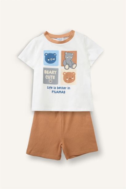 Hayvan Desenli 2'li Pijama Takımı Erkek Bebek