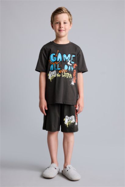 2 piece Regular Fit Printed Knitted Pyjamas