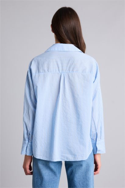 Oversize Çizgili Gömlek