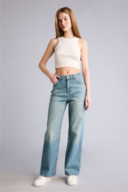 90's Wıde Leg Yüksek Bel Jean Pantolon