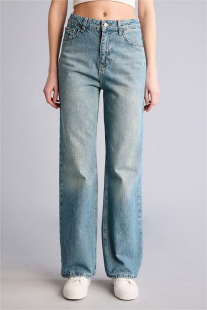 90's Wıde Leg Yüksek Bel Jean Pantolon