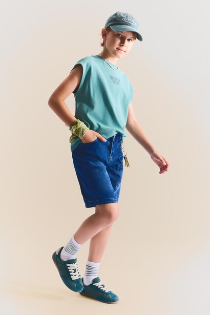 Short en jean Coupe régulière pour garçon