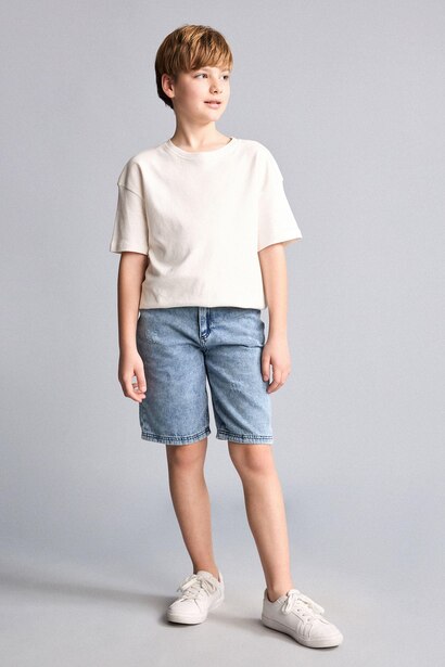 Short en denim déchiré pour garçon Coupe régulière