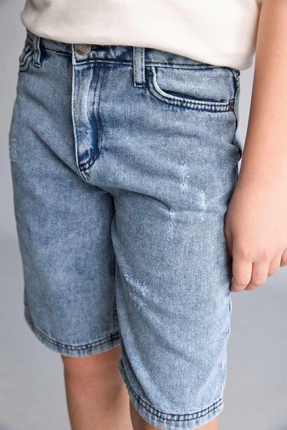 Short en denim déchiré pour garçon Coupe régulière